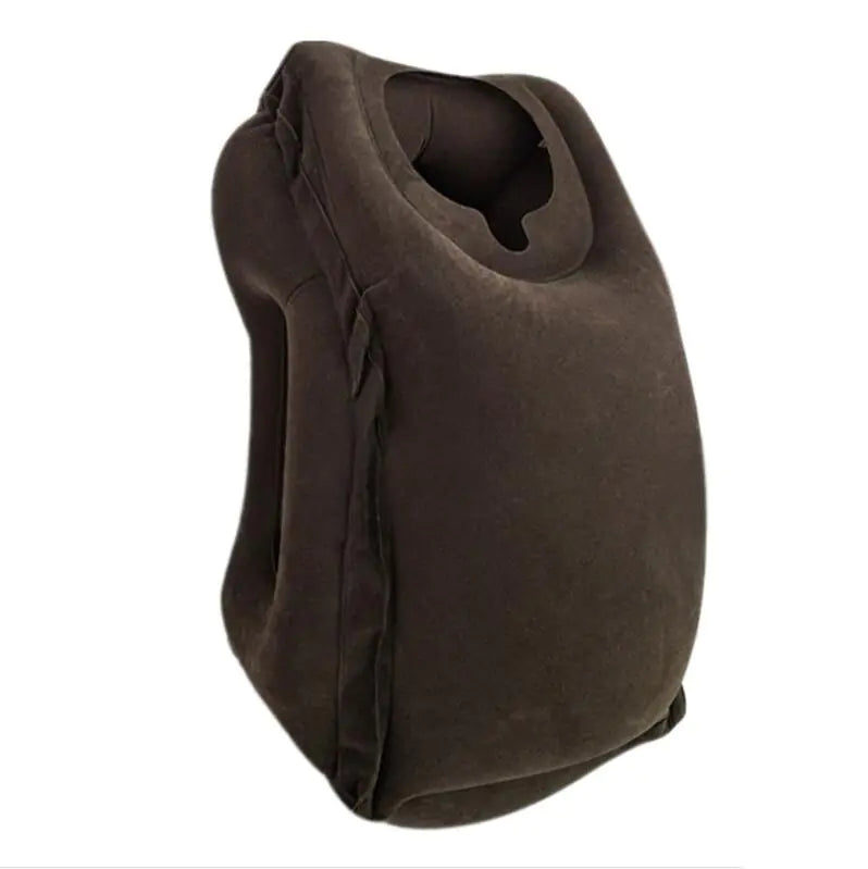 Flocked Inflatable Air Cushion Travel Pillow Headrest Chin Support Cushions for Airplane Plane Car Office Rest Neck Nap Pillows